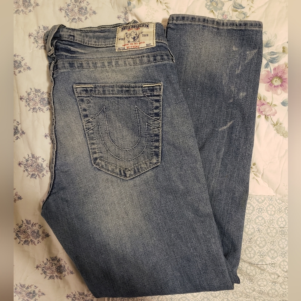 {True Religion} Distressed Boyfriend Jeans, 30×27 - Picture 2 of 5